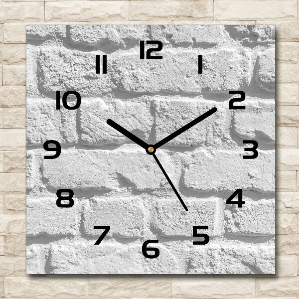 Square kitchen clock Brick wall