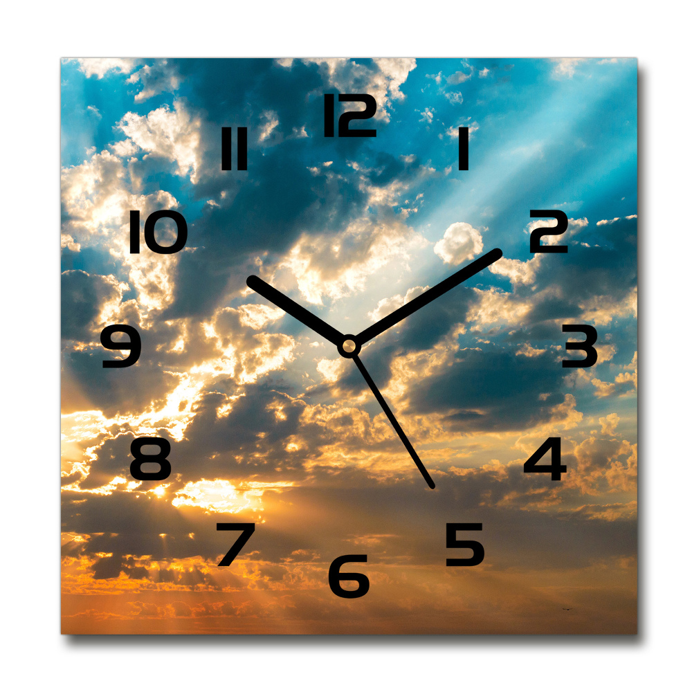 Square kitchen clock Sunset heaven