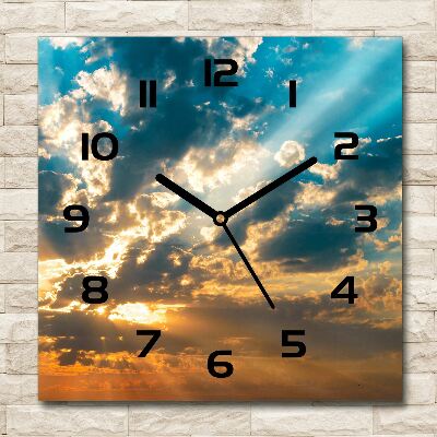 Square kitchen clock Sunset heaven