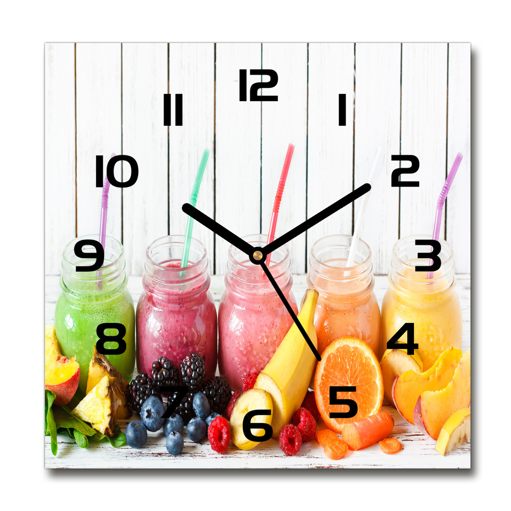 Square wall clock Fruit cocktails