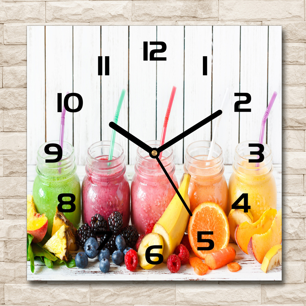 Square wall clock Fruit cocktails