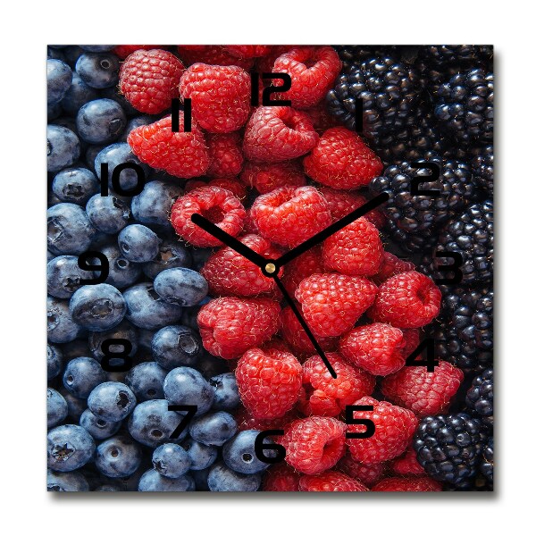 Square wall clock Forest fruits