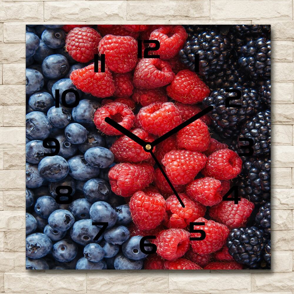 Square wall clock Forest fruits