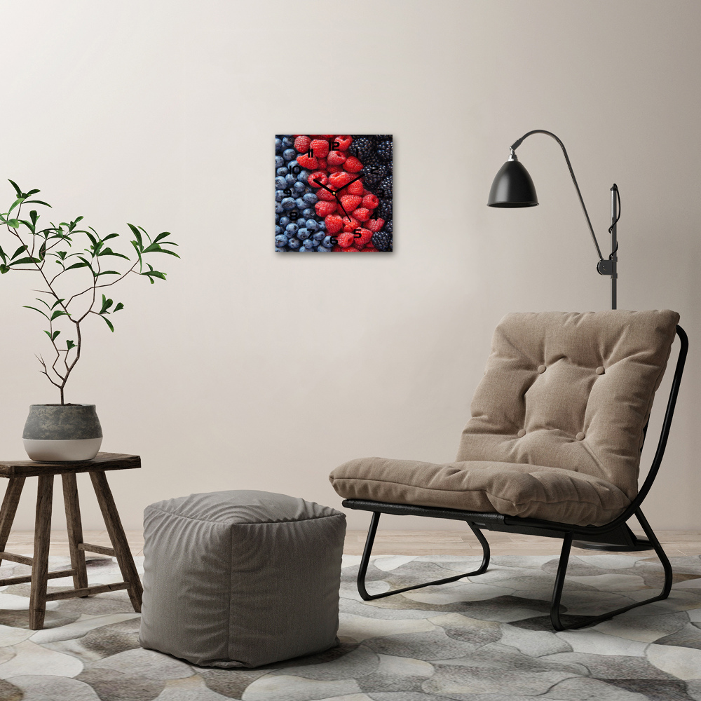 Square wall clock Forest fruits