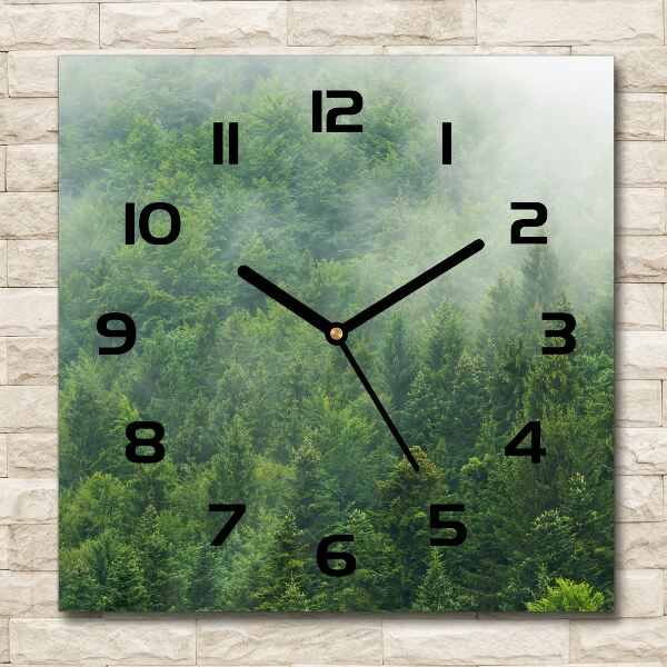 Square wall clock Mysterious forest