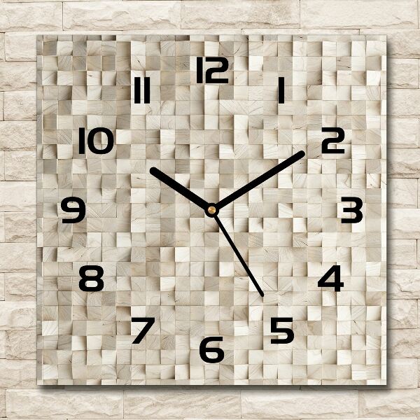 Square kitchen clock Wooden cubes