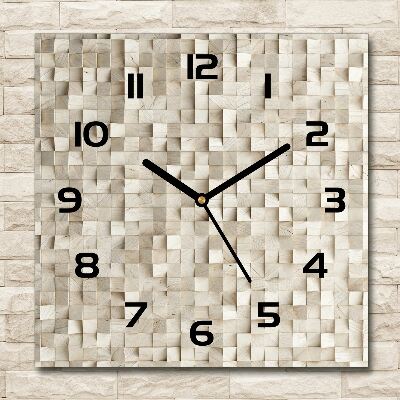 Square kitchen clock Wooden cubes