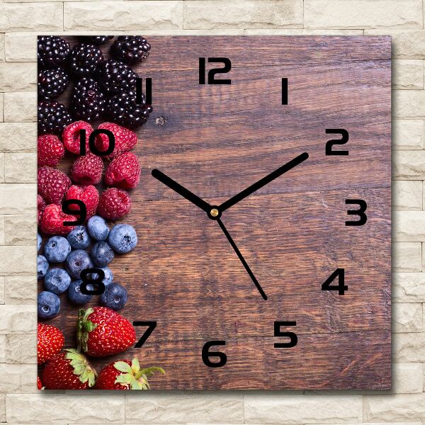 Square kitchen clock Forest fruits