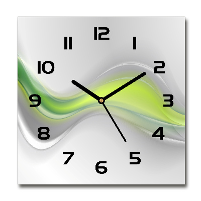 Square wall clock Wave abstraction