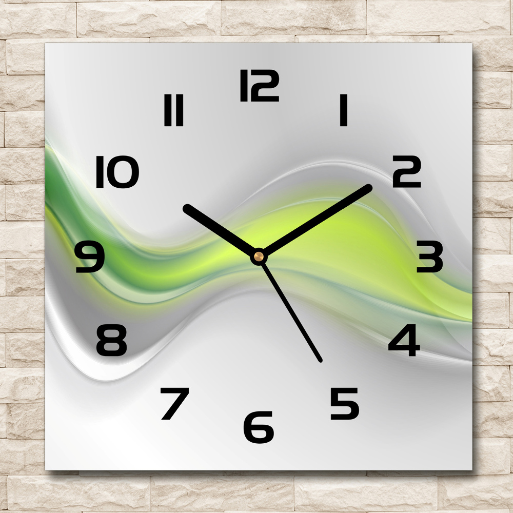 Square wall clock Wave abstraction