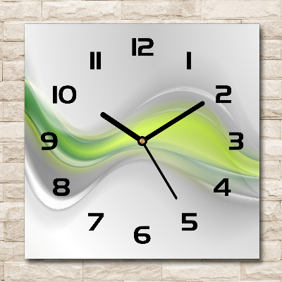 Square wall clock Wave abstraction