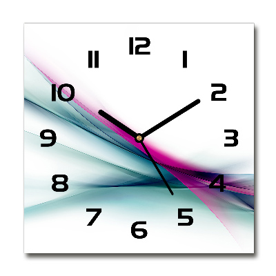 Square wall clock Wave abstraction