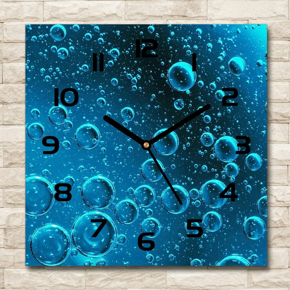 Square kitchen clock Bubbles under water