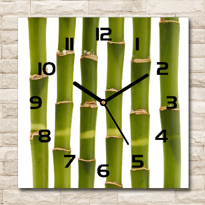 Square glass clock Bamboo