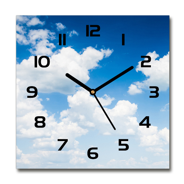 Square wall clock Clouds in the sky