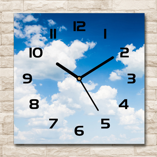 Square wall clock Clouds in the sky