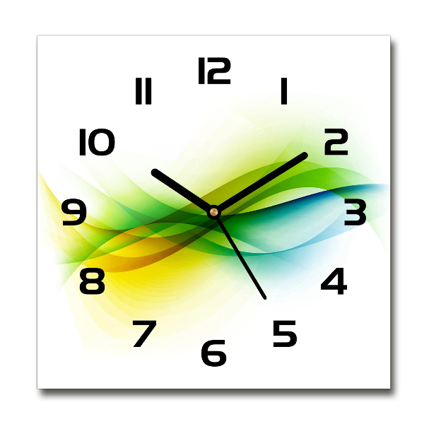 Square wall clock Wave abstraction