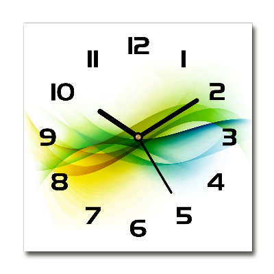 Square wall clock Wave abstraction