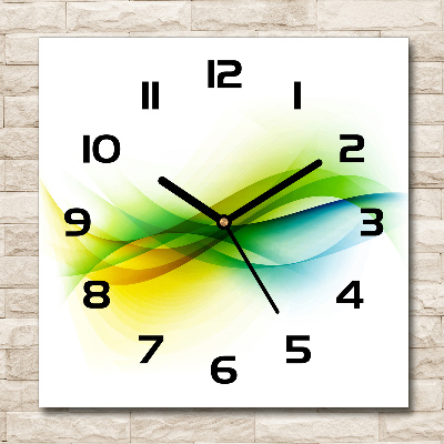 Square wall clock Wave abstraction