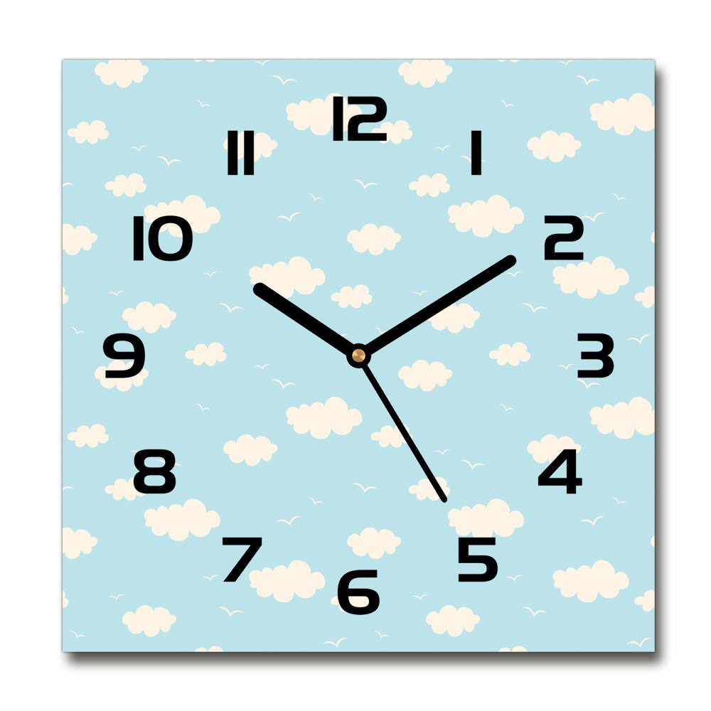 Square wall clock Clouds