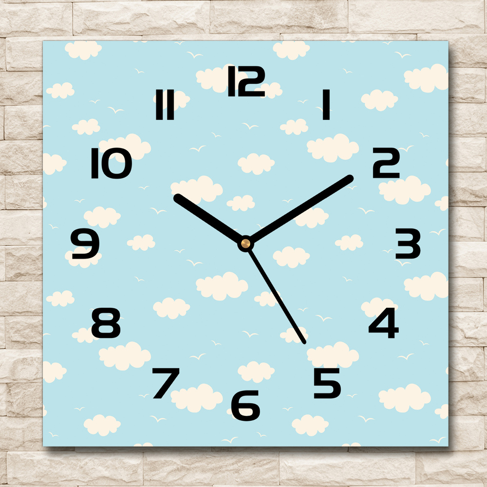 Square wall clock Clouds