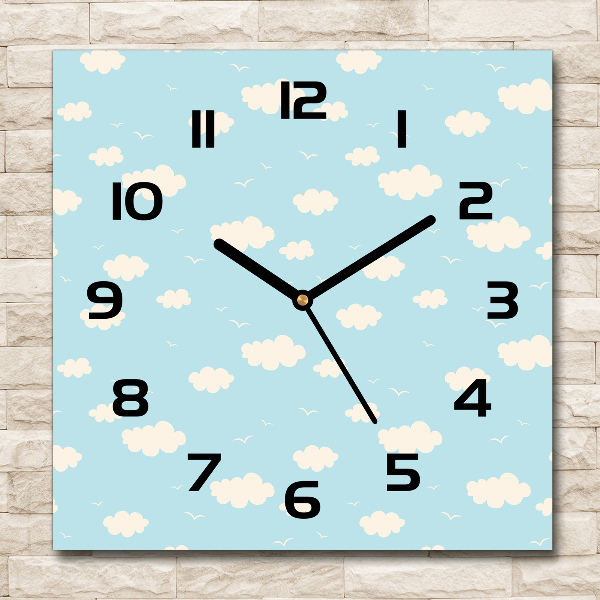 Square wall clock Clouds