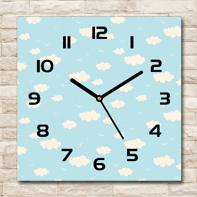 Square wall clock Clouds