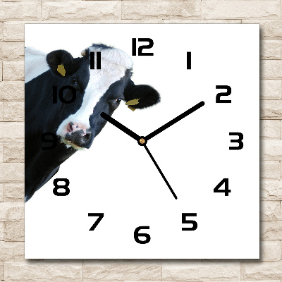 Square wall clock Cow