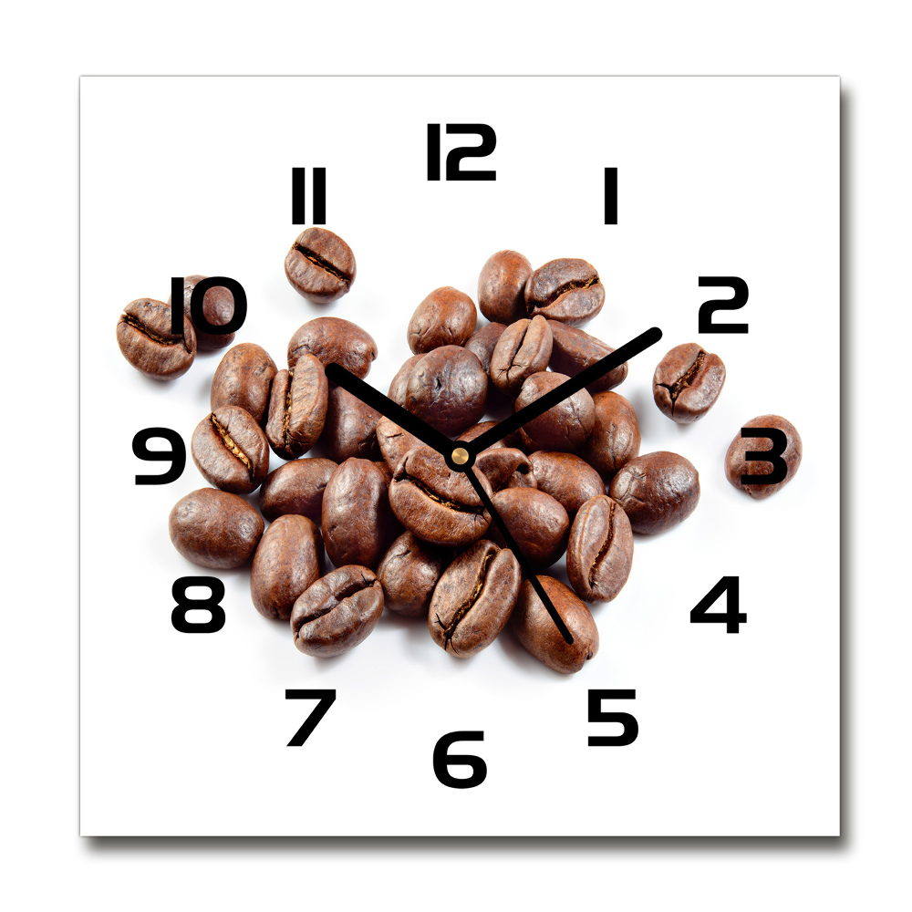 Square kitchen clock Coffee beans