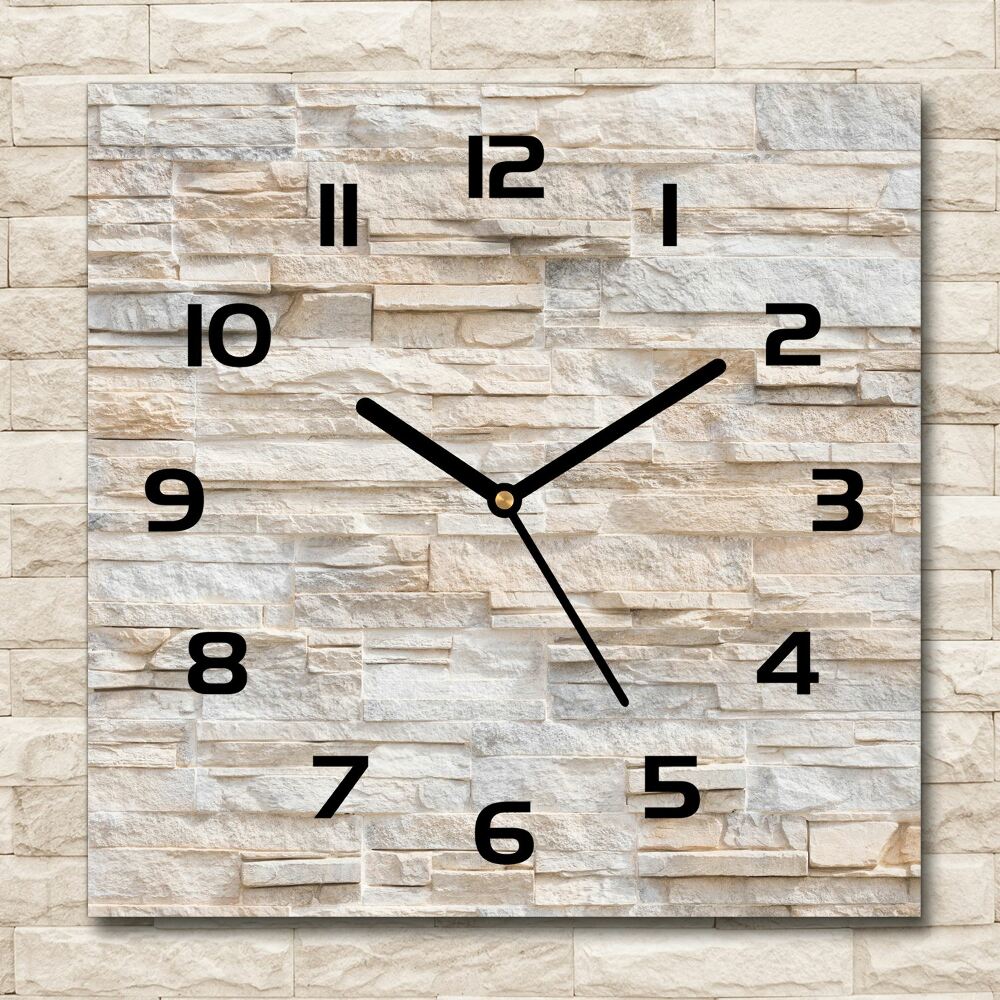 Square kitchen clock Brick wall