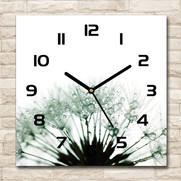 Square kitchen clock Dandelion seeds