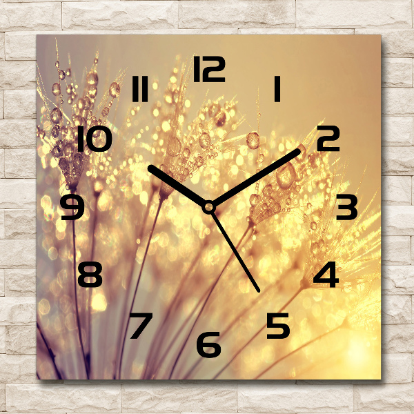 Square kitchen clock Dandelion seeds