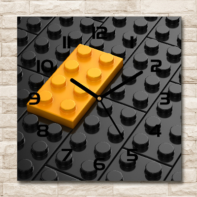 Square wall clock Lego bricks