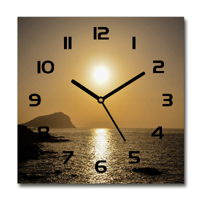 Square wall clock Sunset sea