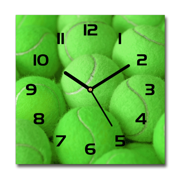 Square wall clock Tennis balls