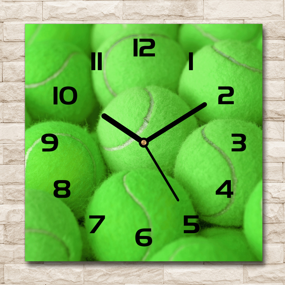 Square wall clock Tennis balls