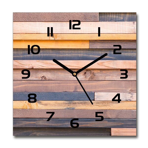 Square wall clock Wooden wall