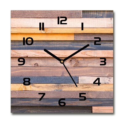 Square wall clock Wooden wall