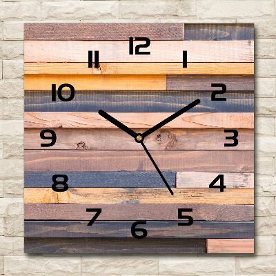 Square wall clock Wooden wall