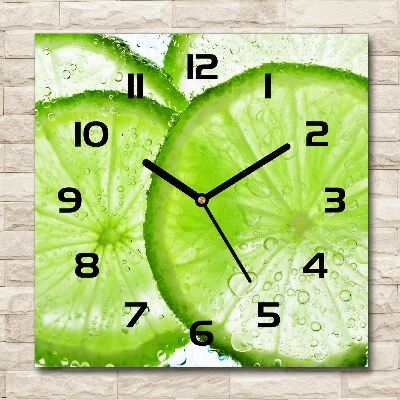 Square wall clock Lime underwater