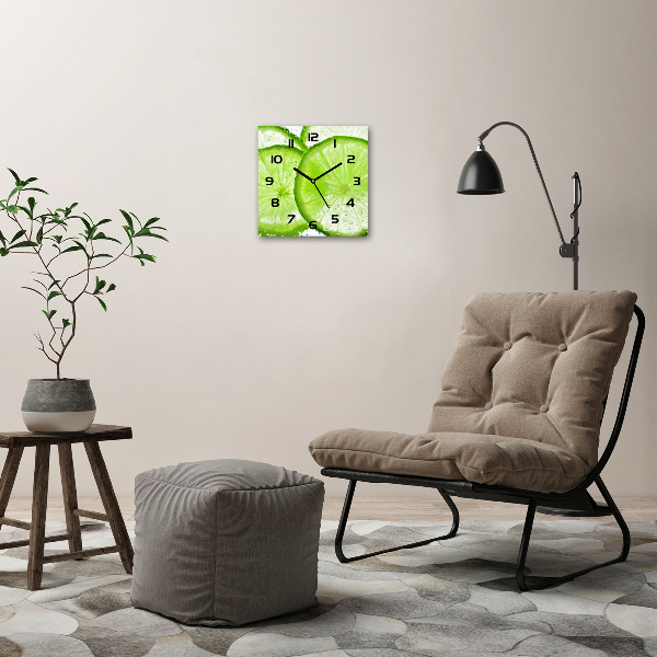 Square wall clock Lime underwater