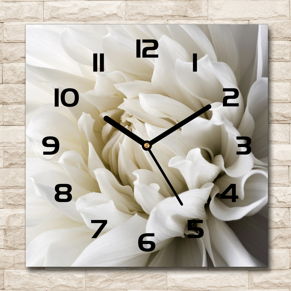 Square glass wall clock White Dalia