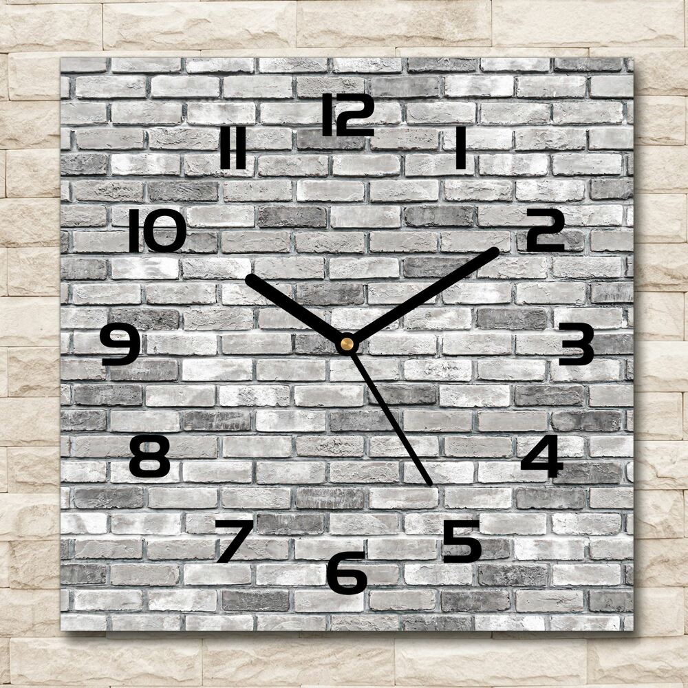 Square wall clock Brick wall