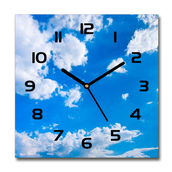 Square kitchen clock Clouds in the sky