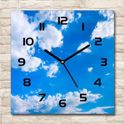 Square kitchen clock Clouds in the sky