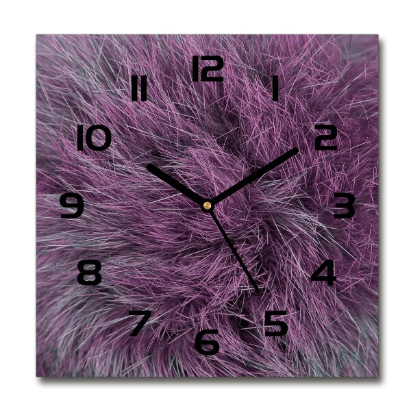 Square wall clock Pink fur