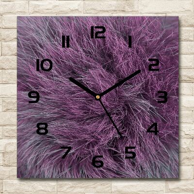 Square wall clock Pink fur