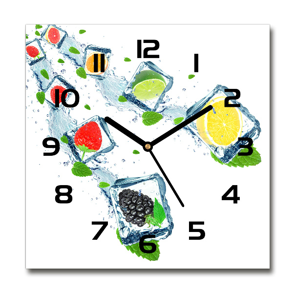 Square wall clock Fruit in cubes