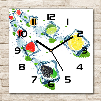 Square wall clock Fruit in cubes