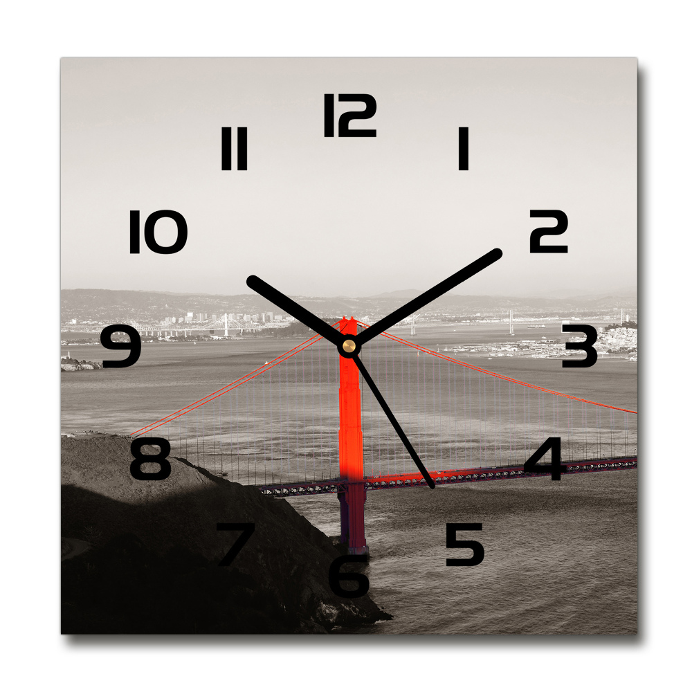 Square wall clock San Francisco bridge